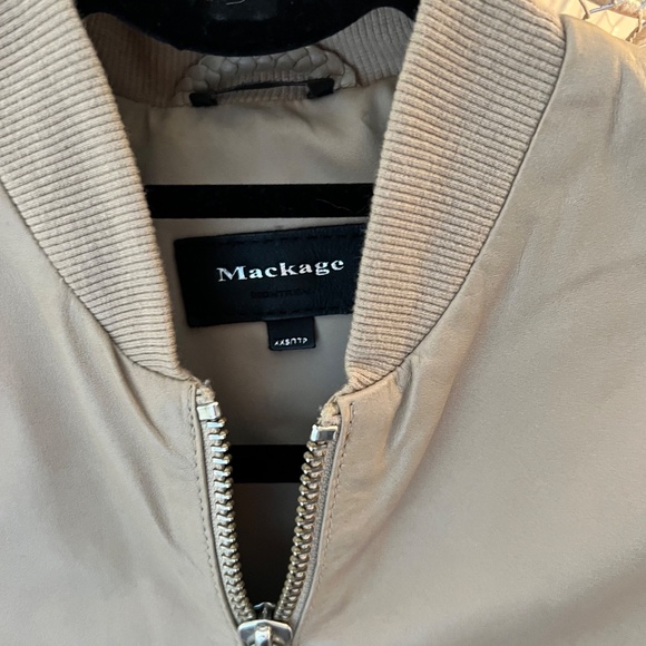 MACKAGE Lambskin Leather Tan Bomber Jacket - Picture 3 of 8